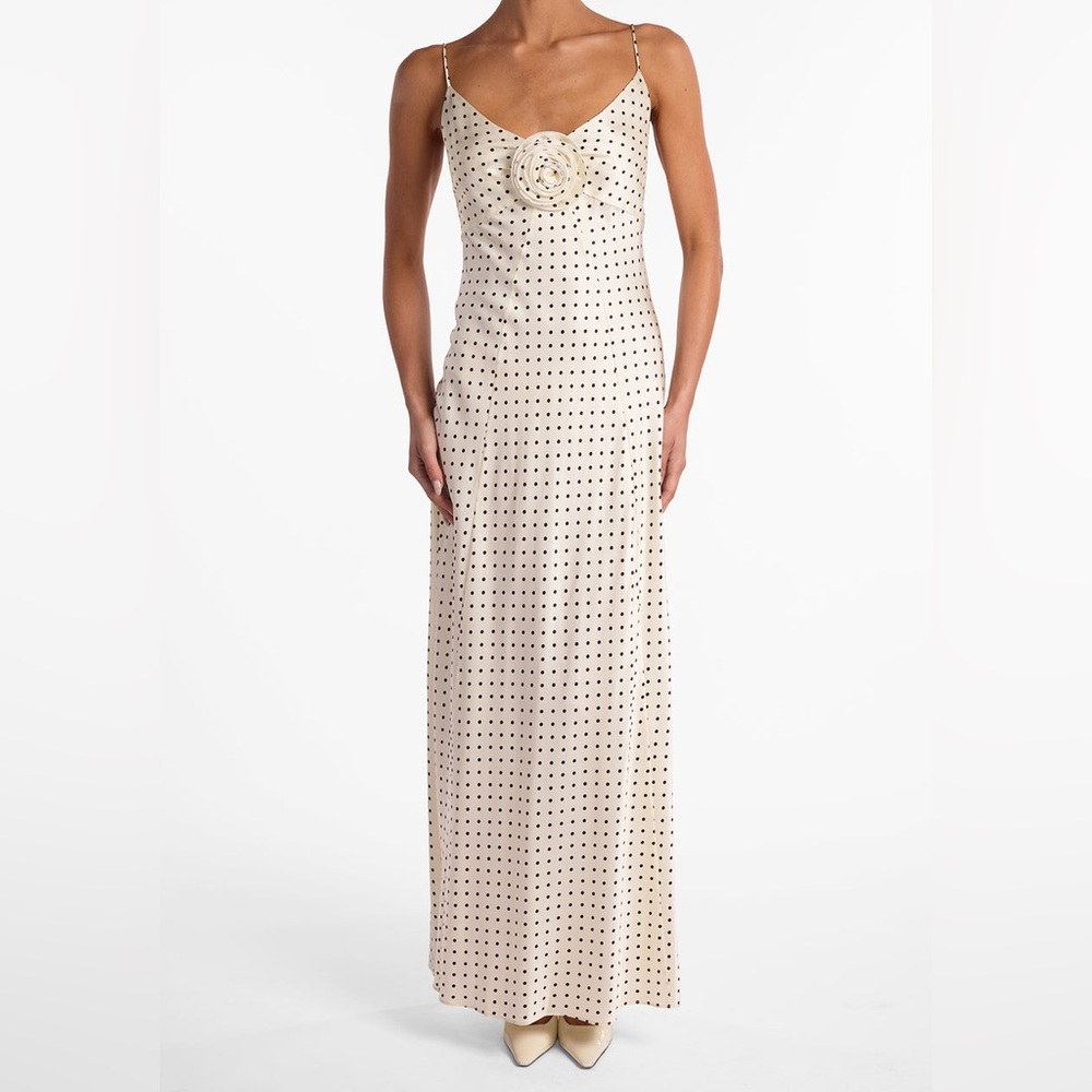 SAME Cream Polka Dot Maxi Dress